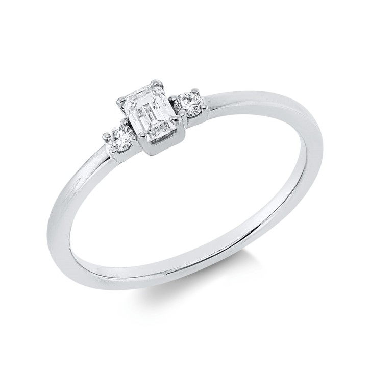 Ring aus 750 Weißgold 3 Brillanten 0.25ct
