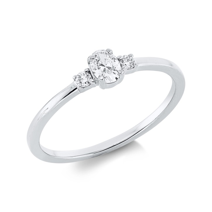 Ring aus 750 Weißgold 3 Brillanten 0.24ct