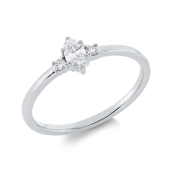 Ring aus 750 Weißgold 3 Brillanten 0.22ct
