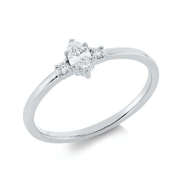 Ring aus 750 Weißgold 3 Brillanten 0.22ct