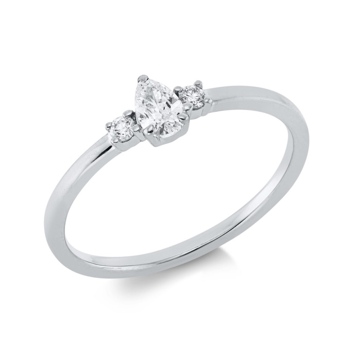 Ring aus 750 Weißgold 3 Brillanten 0.24ct