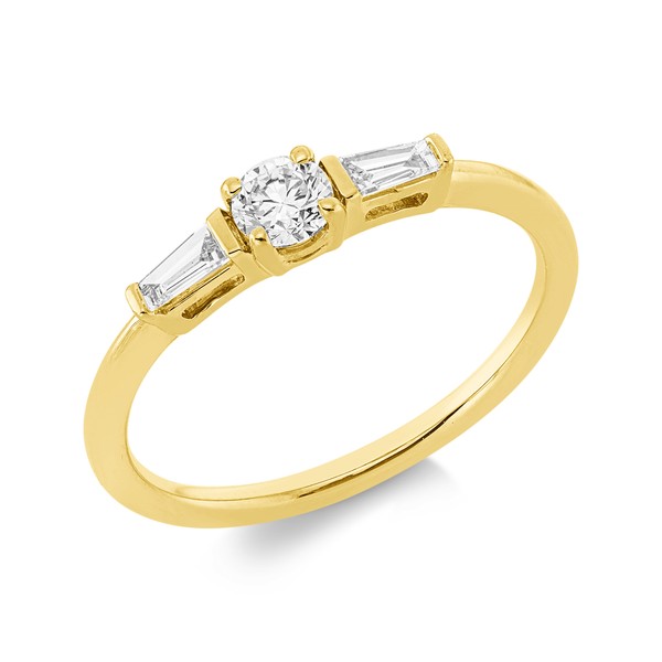Ring aus 750 Gelbgold 3 Diamanten 0.31ct