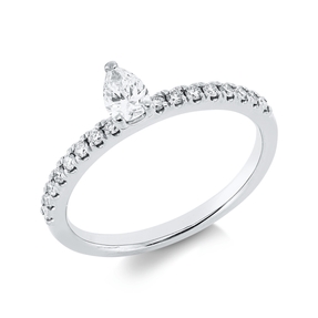 Ring aus 750 Gold Weißgold 17 Diamanten 0,44ct TW-SI B:5,8mm 3er-Krappe