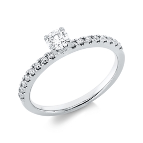 Ring aus 750 Gold Weißgold 17 Brillanten 0,48ct TW-SI B:4mm 4er-Krappe Ring aus 750 Gold Weißgold 17 Brillanten 0,48ct TW-SI B:4mm 4er-Krappe