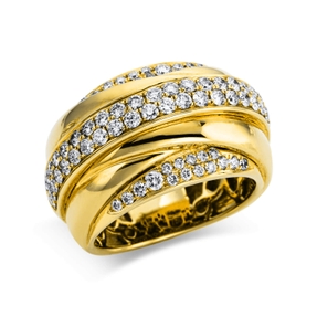 Pavé Ring aus 750 Gold Gelbgold 78 Brillanten 1,15ct TW-VSI B:14mm
