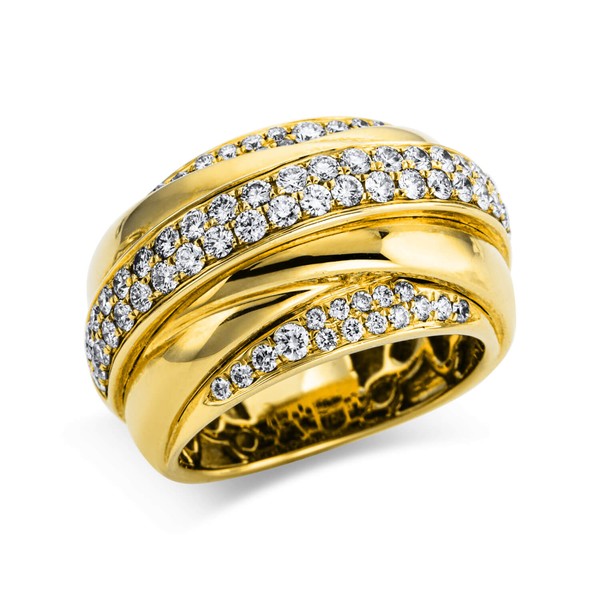 Pavé Ring aus 750 Gelbgold 78 Brillanten 1.15ct