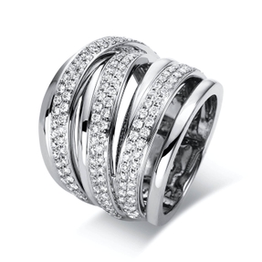 Ring aus 750 Gold Weißgold 142 Brillanten 1,39ct TW-VSI B:21,5mm Ring aus 750 Gold Weißgold 142 Brillanten 1,39ct TW-VSI B:21,5mm