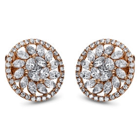 Ohrstecker aus 750 Gold Rotgold 98 Diamanten 1,58ct TW-SI Ø13,2mm Ohrstecker aus 750 Gold Rotgold 98 Diamanten 1,58ct TW-SI Ø13,2mm