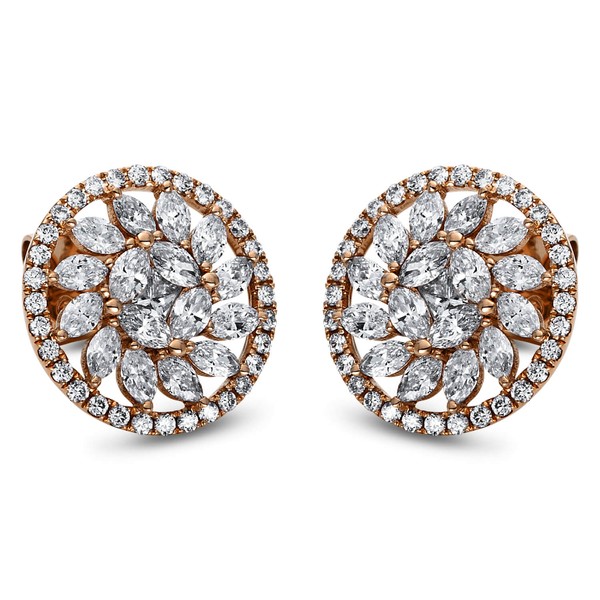 Ohrstecker aus 750 Rotgold 98 Brillanten 1.58ct