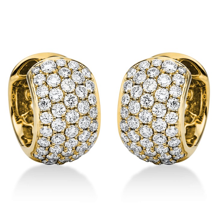 Pavé Creolen aus 750 Gelbgold 90 Brillanten 1.27ct