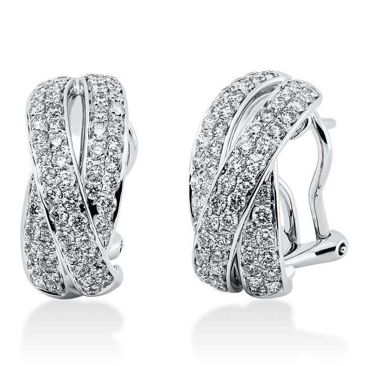 Creolen aus 750 Weißgold 120 Brillanten 1.27ct