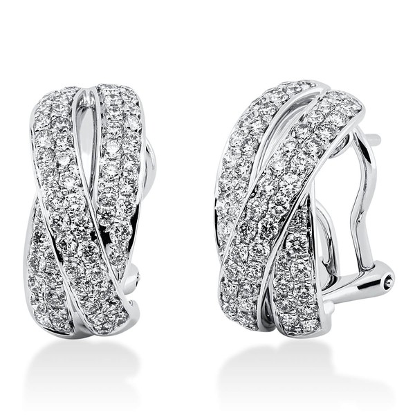 Creolen aus 750 Weißgold 120 Brillanten 1.27ct