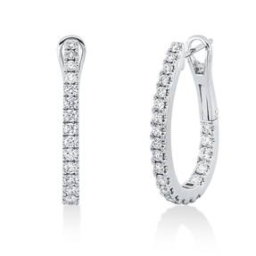 Creolen aus 750 Gold Weißgold 44 Diamanten 1,13ct TW-SI 24,5x2,4mm
