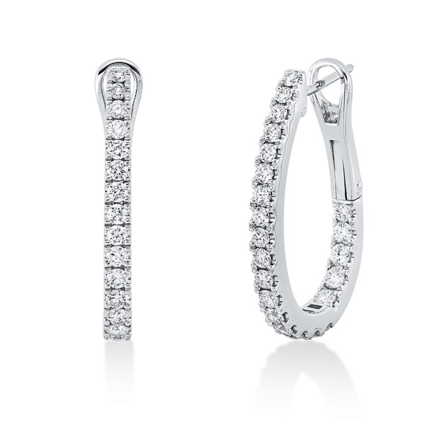 Creolen aus 750 Weißgold 44 Brillanten 1.13ct