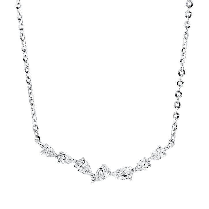 Collier aus 750 Weißgold 7 Diamanten 0.39ct