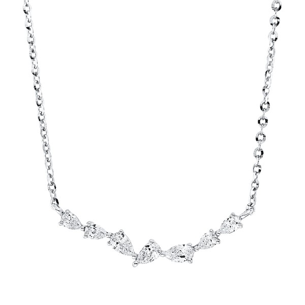 Collier aus 750 Weißgold 7 Diamanten 0.39ct