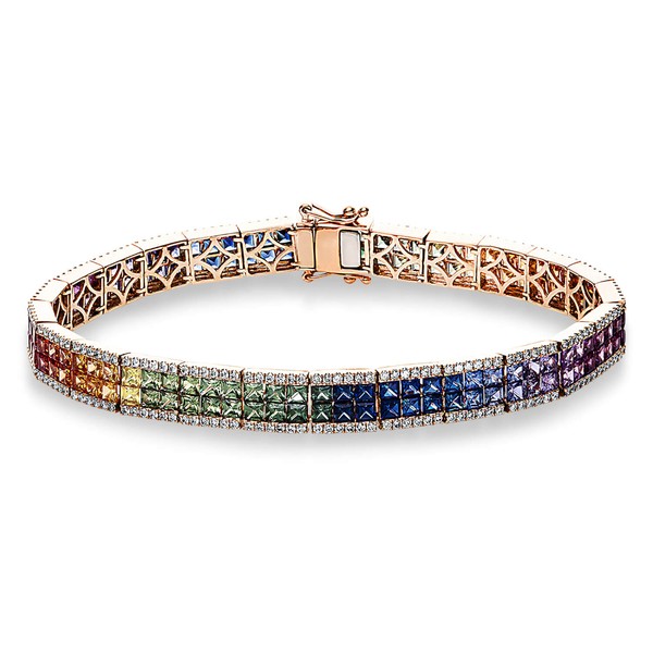 Armband aus 750 Rotgold 152 Saphire 304 Brillanten 1.25ct