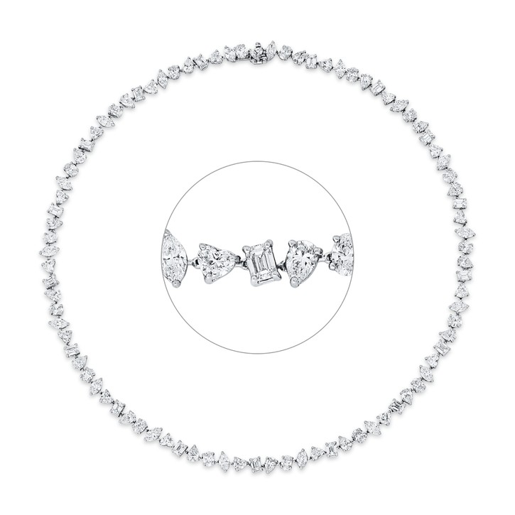 Collier aus 750 Weißgold 88 Diamanten 20.88ct