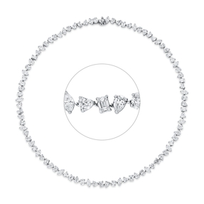 Collier aus 750 Gold Weißgold 88 Diamanten 20,88ct F-VSI L:42cm Collier aus 750 Gold Weißgold 88 Diamanten 20,88ct F-VSI L:42cm
