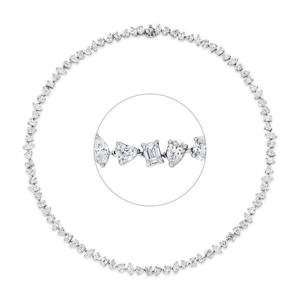 Collier aus 750 Weißgold 88 Diamanten 20.88ct
