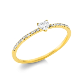 Ring aus 750 Gold Gelbgold 25 Diamanten 0,17ct B:3,5mm Fassung rhodiniert Ring aus 750 Gold Gelbgold 25 Diamanten 0,17ct B:3,5mm Fassung rhodiniert