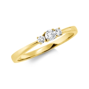 Ring aus 750 Gold Gelbgold 3 Brillanten 0,2ct W-SI B:6,9mm Ring aus 750 Gold Gelbgold 3 Brillanten 0,2ct W-SI B:6,9mm