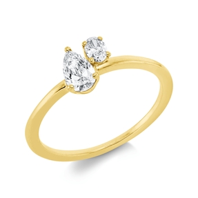 Ring aus 750 Gold Gelbgold 2 Diamanten 0,44ct TW-SI B:6,6mm Ring aus 750 Gold Gelbgold 2 Diamanten 0,44ct TW-SI B:6,6mm