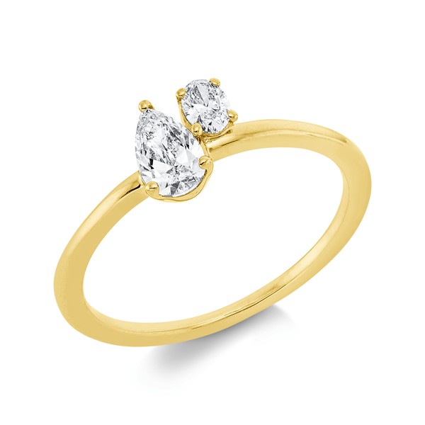 Ring aus 750 Gelbgold 2 Diamanten 0.44ct