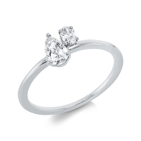 Ring aus 750 Gold Weißgold 2 Diamanten 0,41ct TW-SI B:6,6mm Ring aus 750 Gold Weißgold 2 Diamanten 0,41ct TW-SI B:6,6mm
