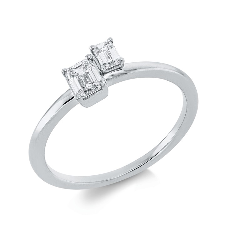 Ring aus 750 Weißgold 2 Diamanten 0.44ct