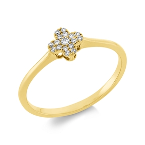 Ring aus 750 Gold Gelbgold 17 Diamanten 0,08ct TW-VSI/SI B:5,9mm Ring aus 750 Gold Gelbgold 17 Diamanten 0,08ct TW-VSI/SI B:5,9mm