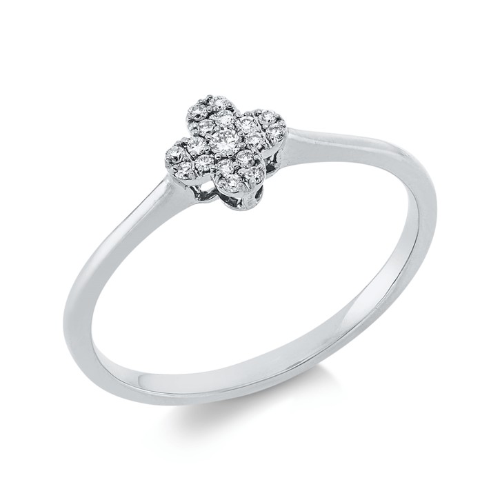 Ring aus 750 Weißgold 17 Brillanten 0.08ct