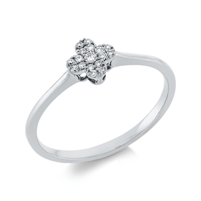 Ring aus 750 Gold Weißgold 17 Diamanten 0,08ct TW-VSI/SI B:5,9mm Ring aus 750 Gold Weißgold 17 Diamanten 0,08ct TW-VSI/SI B:5,9mm