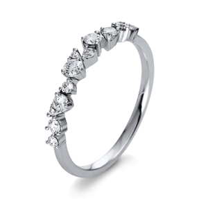 Ring aus 750 Gold Weißgold 13 Diamanten 0,32ct TW-SI B:3mm Ring aus 750 Gold Weißgold 13 Diamanten 0,32ct TW-SI B:3mm