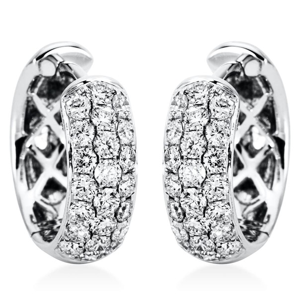 Pavé Creolen aus 750 Weißgold 44 Brillanten 0.9ct