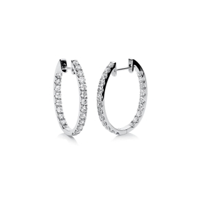 Creolen aus 750 Gold Weißgold 44 Brillanten 1,84ct TW-VSI/SI 25,8x2,4mm Creolen aus 750 Gold Weißgold 44 Brillanten 1,84ct TW-VSI/SI 25,8x2,4mm