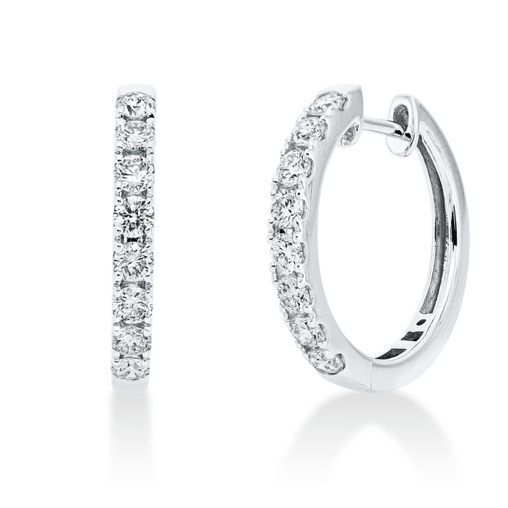 Creolen aus 750 Weißgold 16 Brillanten 0.76ct