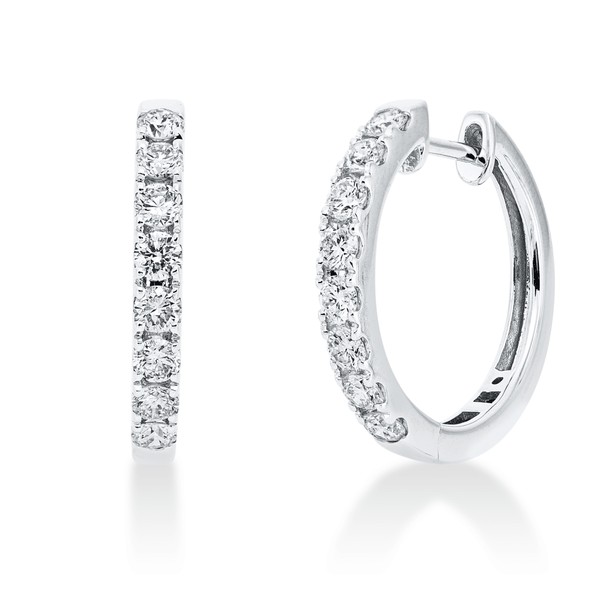 Creolen aus 750 Weißgold 16 Brillanten 0.76ct