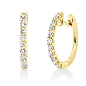 Creolen aus 750 Gold Gelbgold 22 Brillanten 0,71ct TW-SI 18,6x2mm