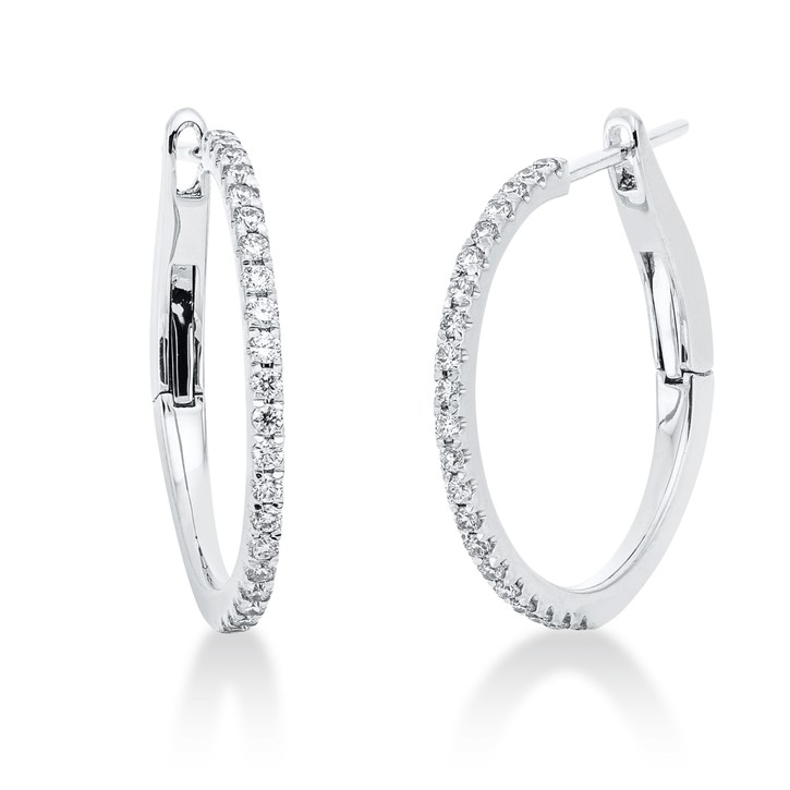Creolen aus 750 Weißgold 42 Brillanten 0.31ct