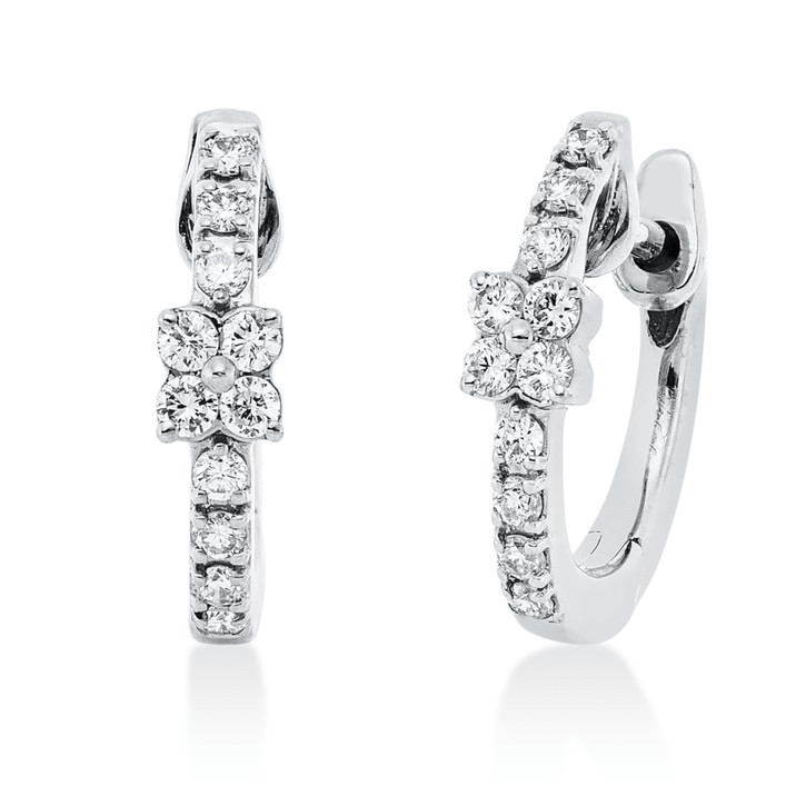 Creolen aus 750 Weißgold 22 Brillanten 0.2ct