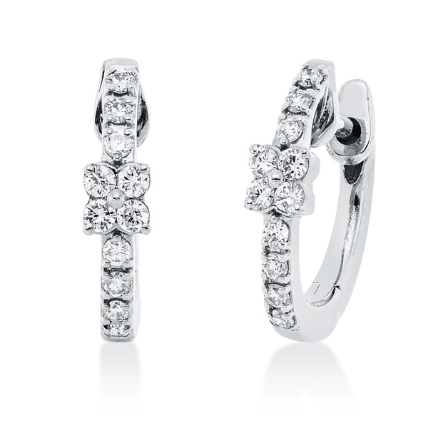 Creolen aus 750 Weißgold 22 Brillanten 0.2ct