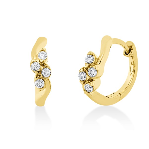 Creolen aus 750 Gelbgold 8 Brillanten 0.1ct
