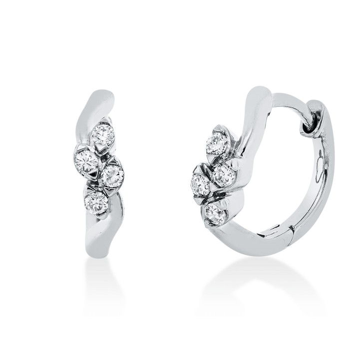 Creolen aus 750 Weißgold 8 Brillanten 0.09ct