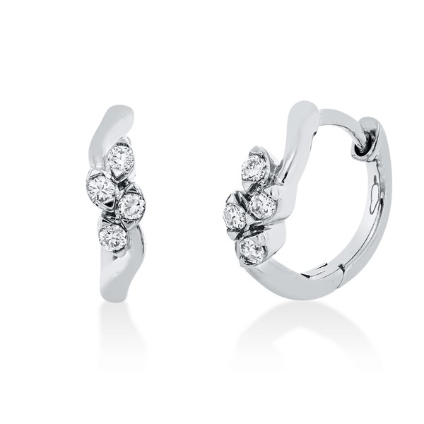 Creolen aus 750 Weißgold 8 Brillanten 0.09ct