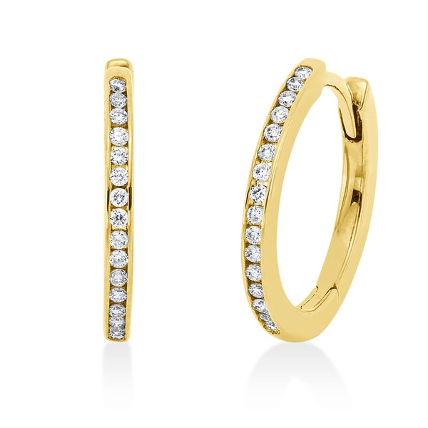 Creolen aus 750 Gelbgold 32 Brillanten 0.12ct