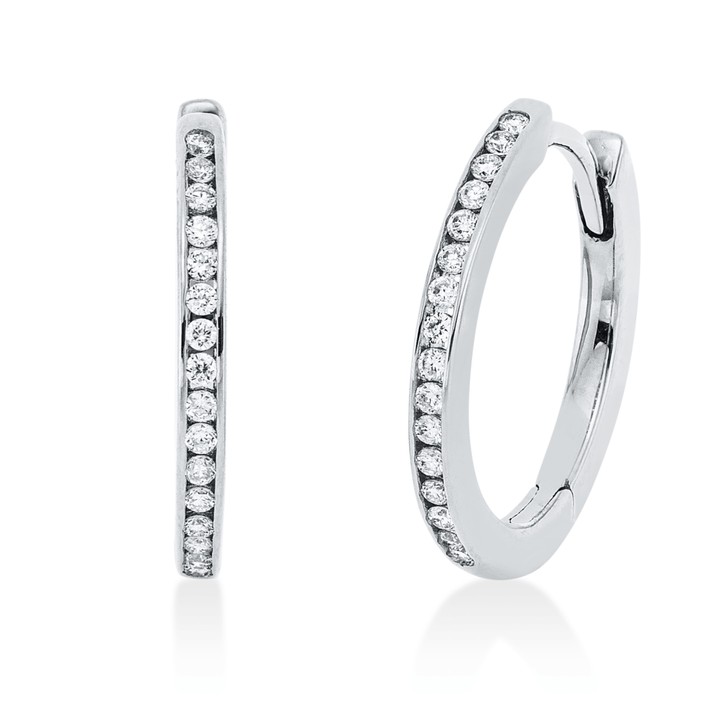 Creolen aus 750 Weißgold 32 Brillanten 0.12ct