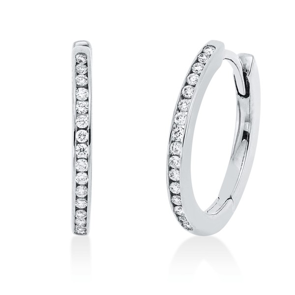 Creolen aus 750 Weißgold 32 Brillanten 0.12ct