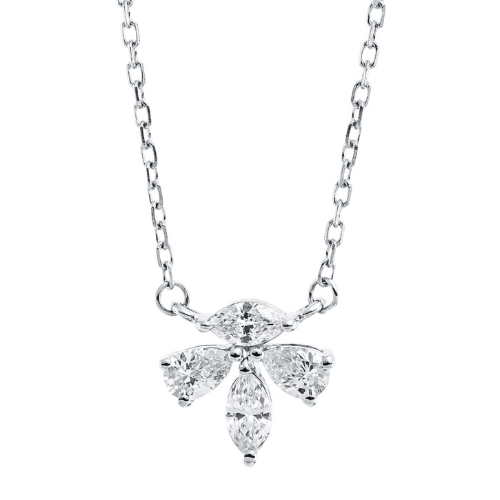 Collier aus 750 Weißgold 4 Diamanten 0.28ct