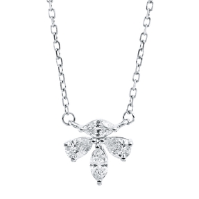 Collier aus 750 Gold Weißgold 4 Diamanten 0,28ct TW-VSI L:45,7cm